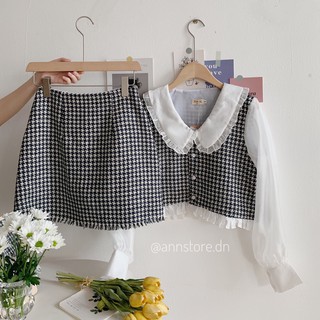 SET DẠ TWEED CỔ BÈO