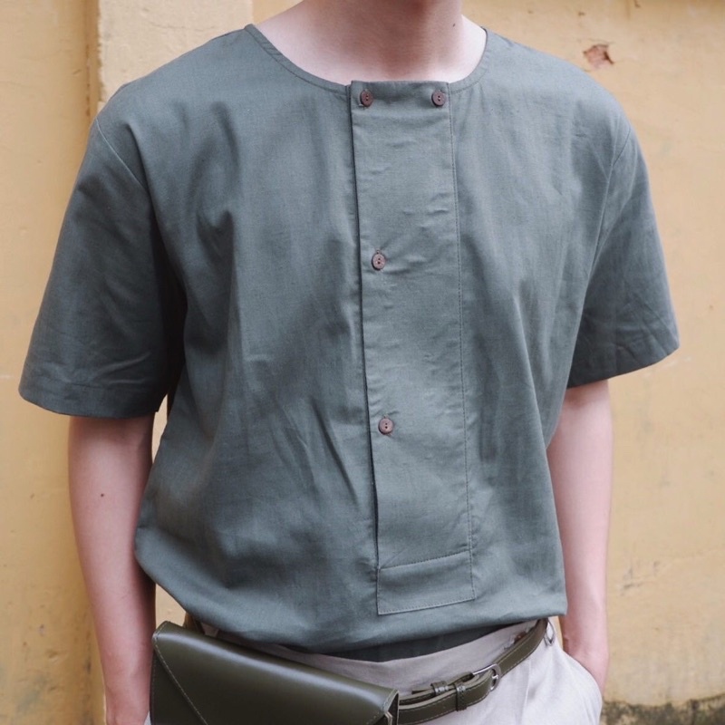 75s - BATUSHIRT áo sơmi linen phối cổ độc đáo