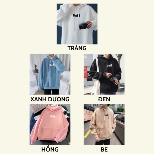 Áo hoodie nữ form rộng dày cute giá rẻ có mũ THE DELIA -  Áo Khoác Nỉ Hoodie UniB KNN29 | BigBuy360 - bigbuy360.vn