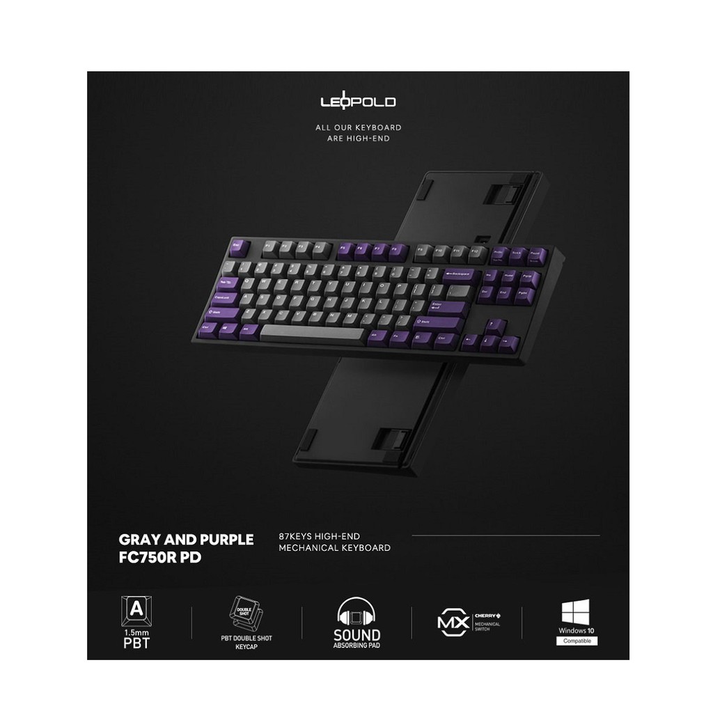 Bàn phím cơ Leopold FC750R PD Gray Purple - HÀNG CHÍNH HÃNG | BigBuy360 - bigbuy360.vn