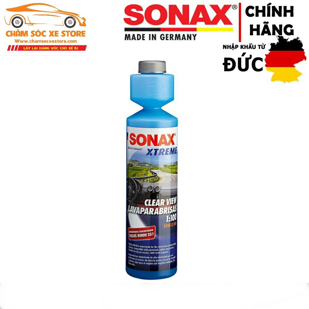 Nước rửa kính ô tô cao cấp Son ax Xtreme Clear View 1:100 NanoPro 250ml Sonax271141 chamsocxe