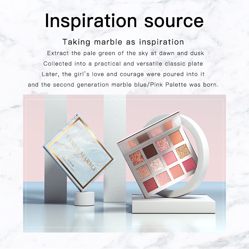 [Hàng mới về] Bảng phấn mắt VENUS MARBLE 12 màu lỳ/ màu nhũ lấp lánh 12g phấn mắt nhũ | BigBuy360 - bigbuy360.vn