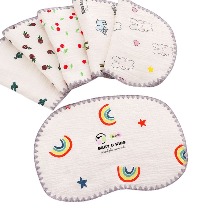 Gối xô sơ sinh muslin 10 lớp mềm mại, thoáng khí, thấm mồ hôi cho bé