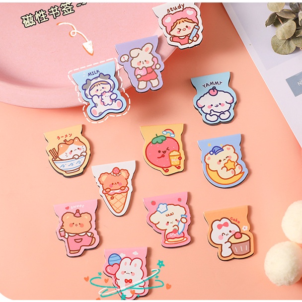 Miếng cài bookmark nam châm đánh dấu trang sách vở cute làm quà tặng giá rẻ