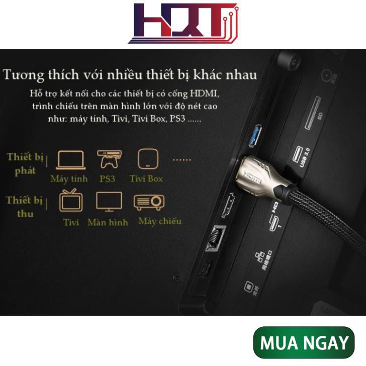 Dây cáp HDMI 2.0/ 1.4 hỗ trợ độ phân giải cao FullHD 4Kx2K 60Hz, dài từ 1-15m UGREEN HD102 dạng dây dẹt và dây tròn