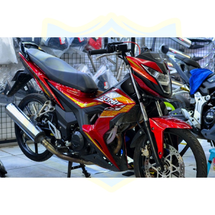 ( Quí khách vui lòng mang ra tiệm cho thợ dán ) Tem sonic 150 đỏ