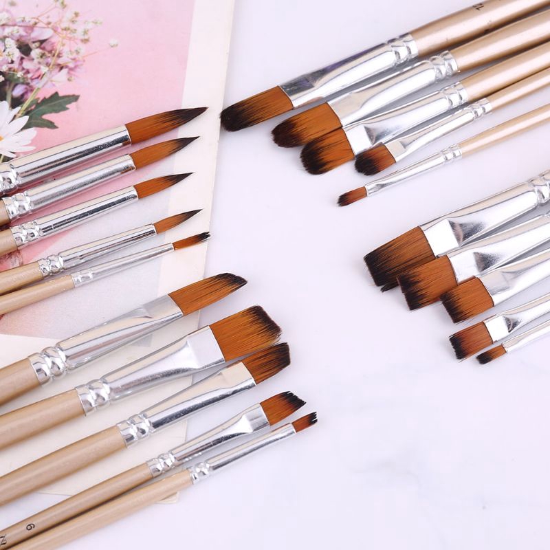 (Hàng Mới Về) Set 5 Cọ Vẽ Màu Nước Chuyên Nghiệp Tiện Dụng