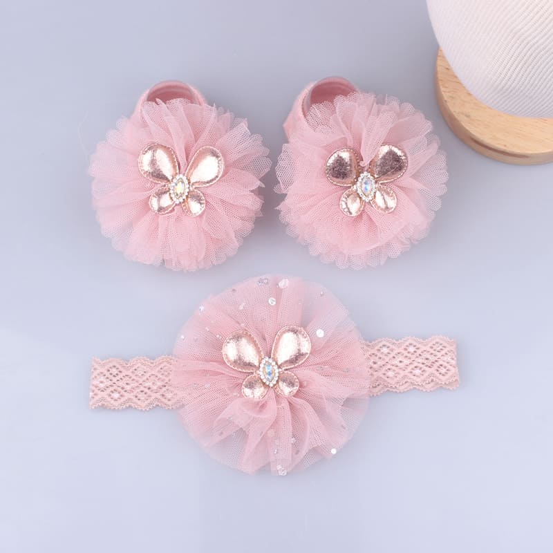 Set 2 Băng Đô Nơ Ren Xinh Xắn Cho Bé Gái Sơ Sinh