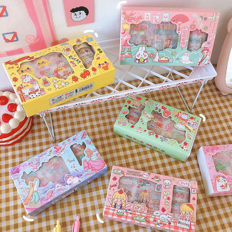 Hộp Sticker Trang Trí Nhiều Mẫu Hoạt Hình Siêu Xinh Cho Các Bé