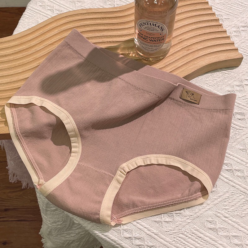 Quần Lót Cotton Đáy Cao Không Đường May Co Giãn Thoáng Khí Thoải Mái Cho Nữ
