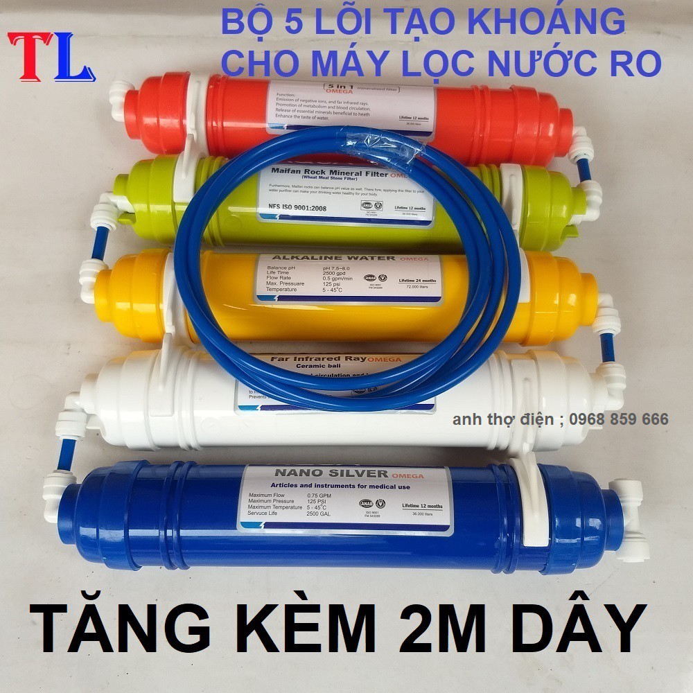 combo 5 lõi lọc tạo khoáng máy lọc nước ro (lõi lọc nước 56789)