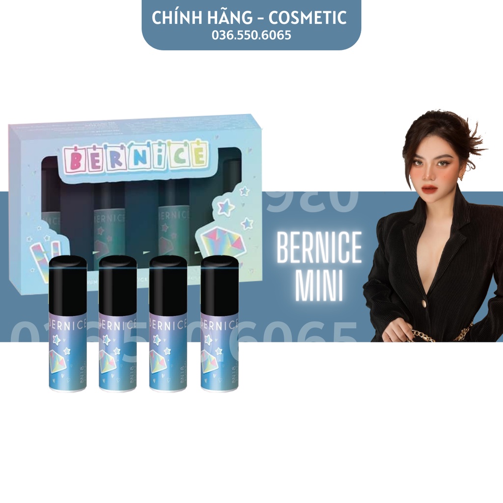 Set Son Mini Bernice 2022 Chính Hãng - Chất Son Nhung Lì Siêu Mịn Môi, Lâu Trôi
