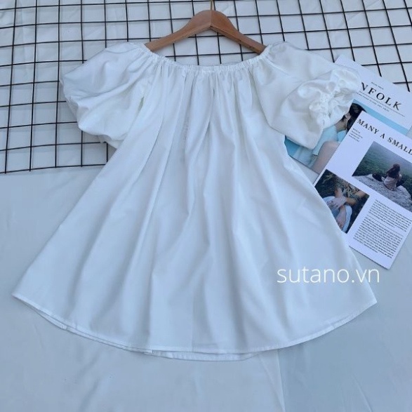 Áo trễ vai nữ bánh bèo- tay phồng xa hoa form rộng chất vải đẹp thời thượng A678 Nội Y Xanh hàng đẹp trendy - nội y xanh