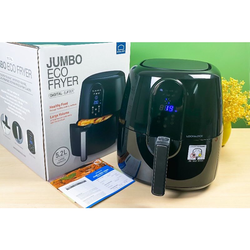 NỒI CHIÊN KHÔNG DẦU ĐIỆN TỬ LOCK&LOCK EJF351BLK 5.2L 1800W