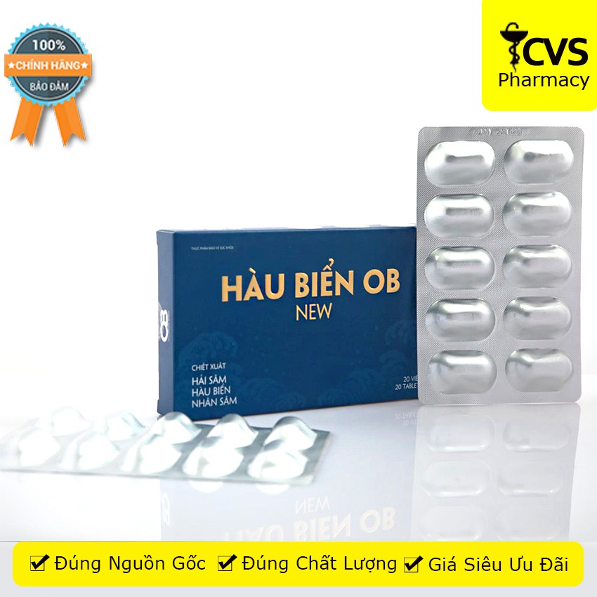 Hàu Biển OB New (Hộp 20 viên) - Giúp bổ thận, tăng cường sinh lý nam giới - cvspharmacy