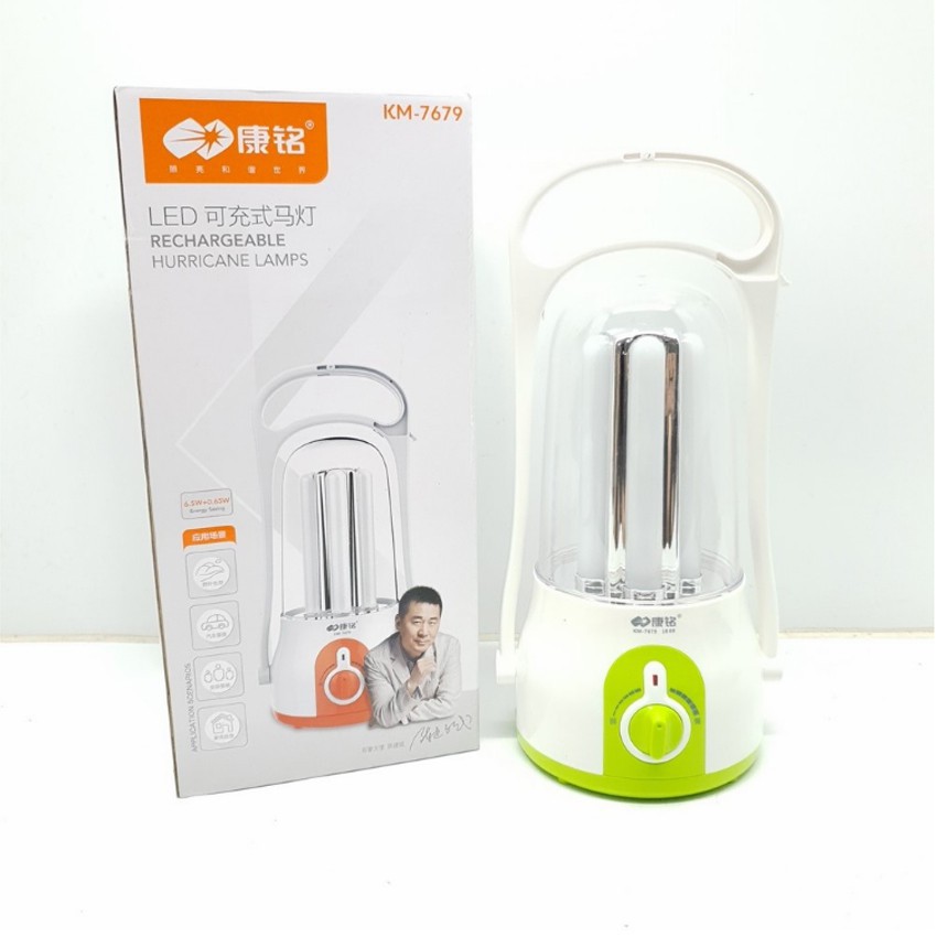 [ Siêu rẻ ] Đèn tích điện kiêm sạc pin dự phòng KM-7679