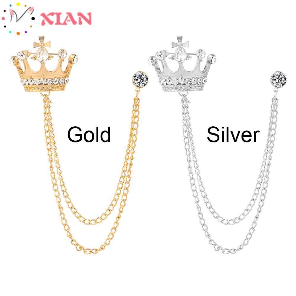 Kẹp Cài Cổ Áo Hình Vương Miện Hoàng Gia Sang Trọng Cho Nam