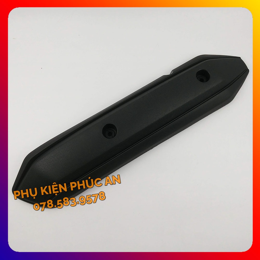 Ốp che ống pô xe Airblade AB đầu bò to - pát bô cách nhiệt ống xả năm 2011 2012 air blade đen nhám xi inox crom