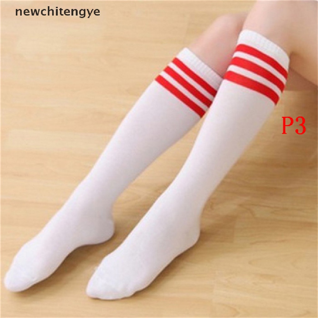 Vớ Cotton Cao 3 Đường Kẻ Sọc Màu Trơn Cho Nữ