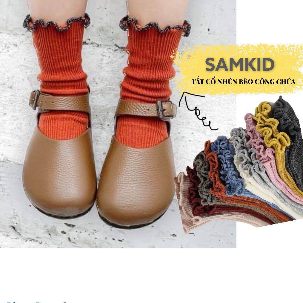 Tất cho bé ⚡ SAMKID ⚡ Tất cổ bèo cao cổ mềm mịn nhiều màu ⚡ Tất cho bé gái vintage