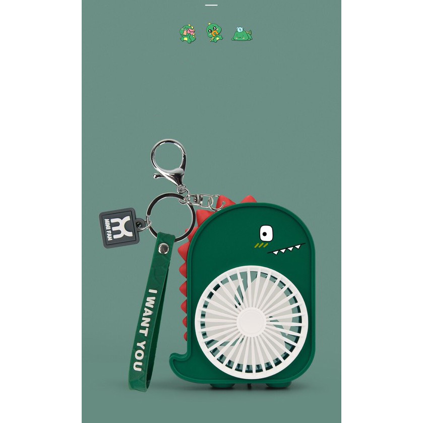 Quạt mini cầm tay tích điện lâu khủng long, quạt mini để bàn hình cute dễ thương COLLEN | BigBuy360 - bigbuy360.vn