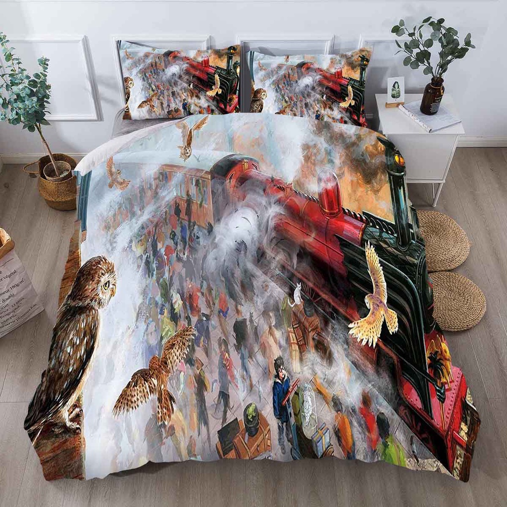 Mới Bộ Chăn Ga Và Vỏ Gối 3 Trong 1 Phong Cách Harry Potter