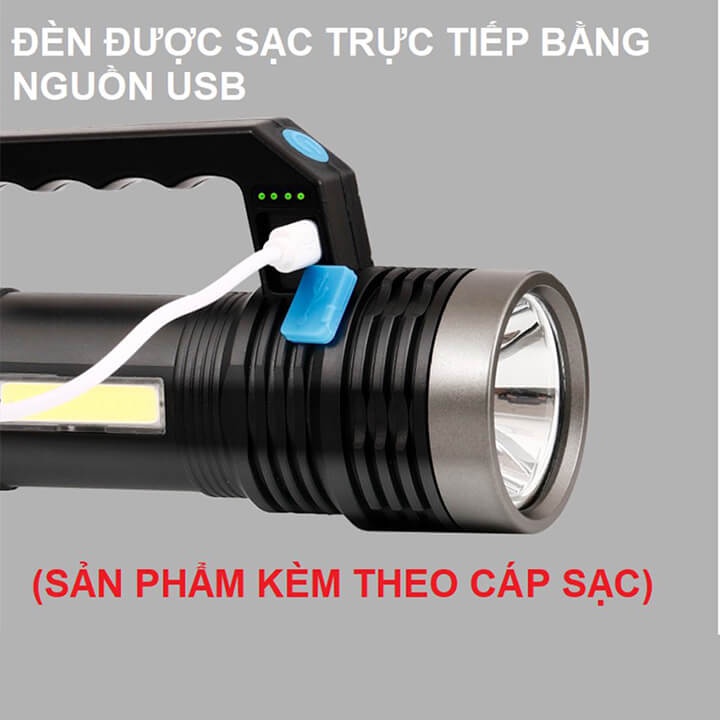 Đèn pin cầm tay siêu sáng X501A 4 chế độ sáng cổng sạc micro tiện dụng