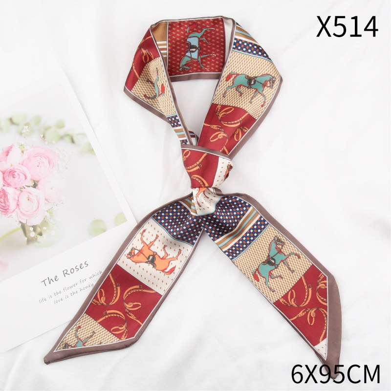 Hộp Quà Tặng Khăn Choàng Lụa Dài Mỏng Và Hẹp Phối Ruy Băng