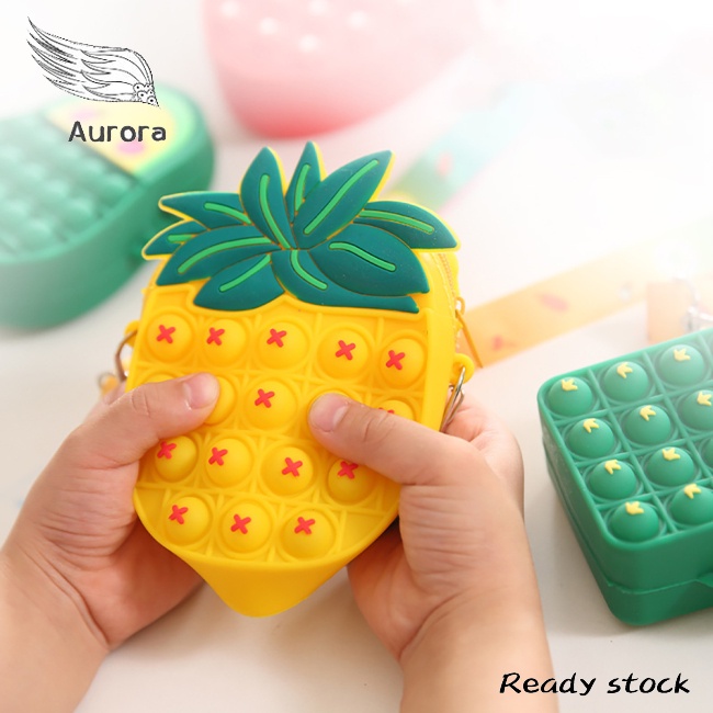 Túi Đeo Chéo Đựng Tiền Xu Đồ Chơi Giảm Căng Thẳng Hình Chuột Hoạt Hình Aurora Pop It Last Mouse
