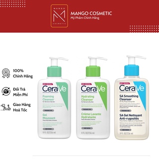 Sữa Rửa Mặt Làm Sạch Sâu Cerave Bản Pháp Cho Da Dầu Mụn, Da Khô, Da Nhạy Cảm 473ml, 236ml