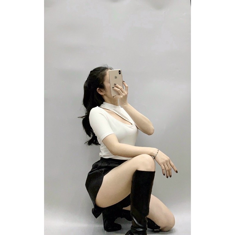 áo phông body zip khoét ngực