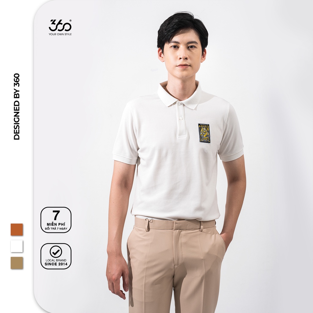 Áo polo nam local brand 360 BOUTIQUE thêu họa tiết ngực - POHTK227