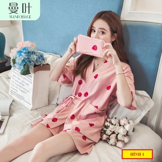 (Đủ Size) Bộ ngủ Kimono ngắn tay hình dễ thương [Kèm Ảnh Thật]