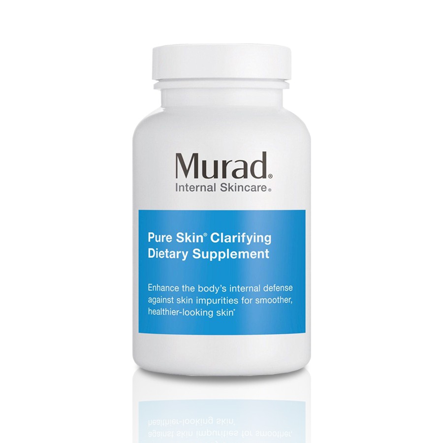 Viên uống giảm mụn Murad Pure Skin 120 viên +Gel mụn Rapid Relief Acne 15ml TẶNG Srm Clarifying 15ml+Clarifying Mask 75g