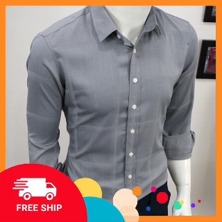 Áo Sơ Mi Nam Lụa 4 Màu Họa Tiết Sọc Cao Cấp