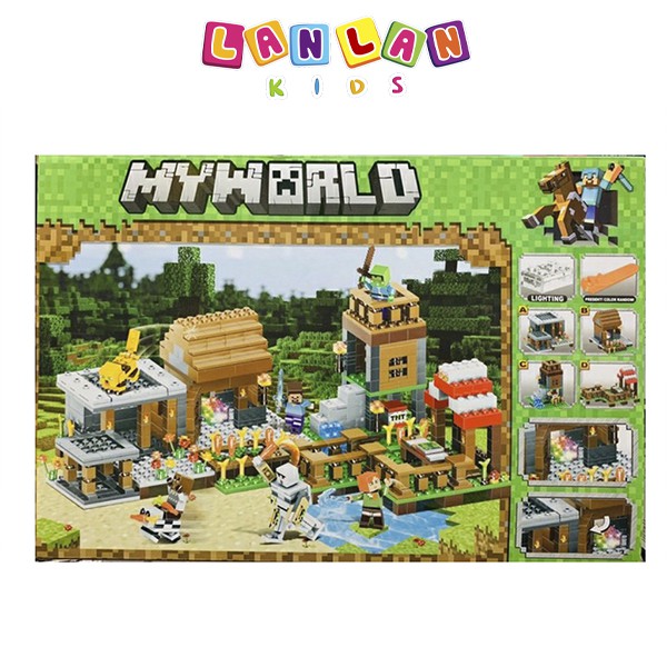 Bộ đồ chơi xếp hình lego My World LANLAN KIDS LB600 gồm 778 chi tiết cho bé vui chơi