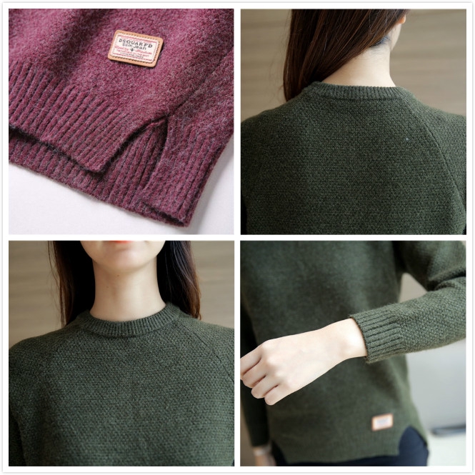 Áo len nữ dài tay cổ tròn thời trang