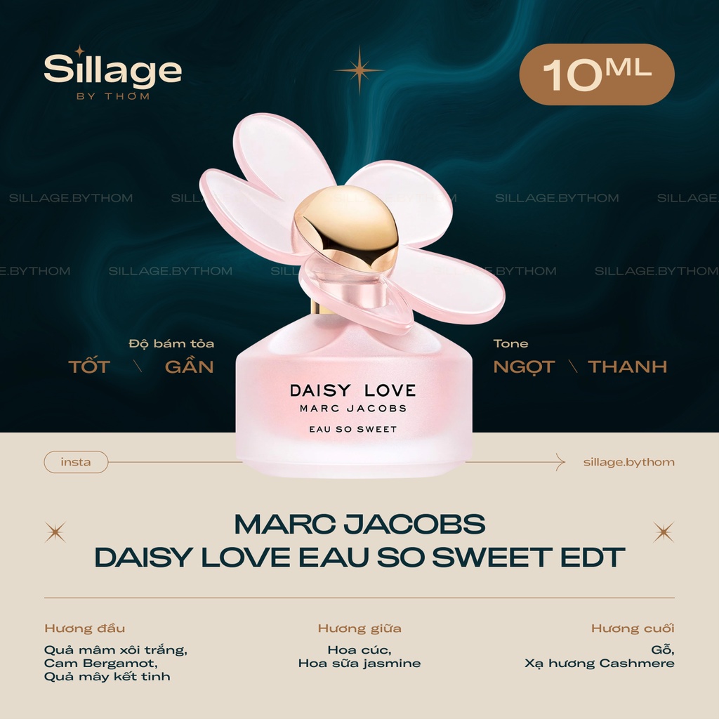 M A R C J A C O B S DAISY LOVE EAU SO SWEET EDT | Mẫu thử nước hoa nữ