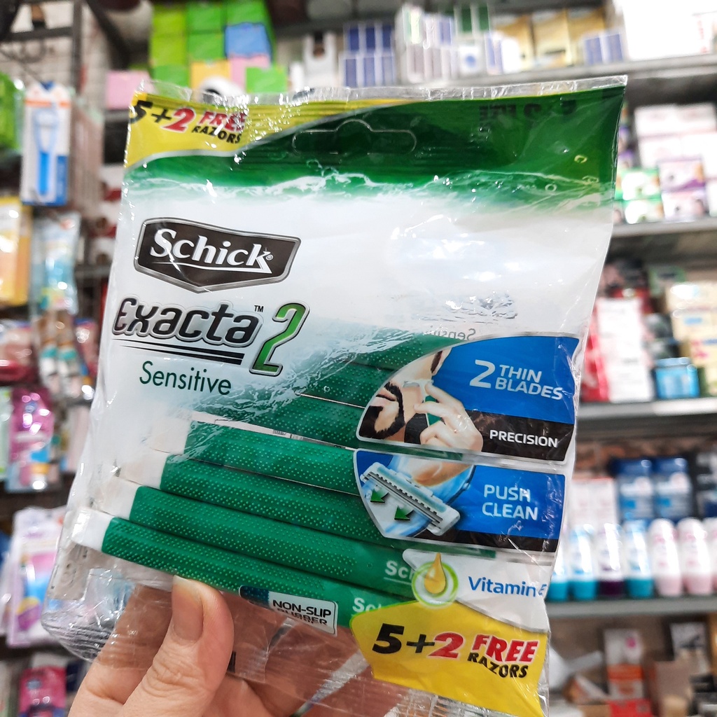 Dao Cạo Râu Dùng 1 Lần Schick Exacta 2 (Gói 5+2 Cây)