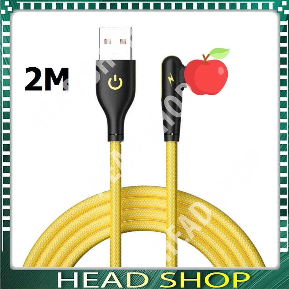 Cáp Sạc Nhanh cho điện thoại táo 90 Độ 3a chữ L 1m 2m mã 90 độ HEAD SHOP