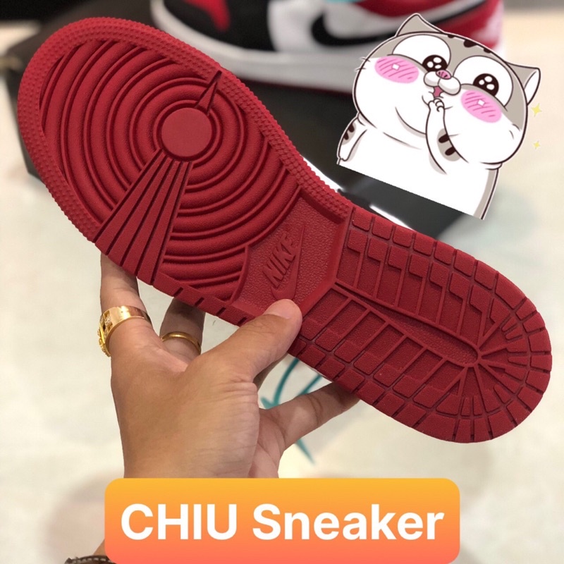 Giày thể thao Sneaker jd1 cổ thấp đen đỏ phiên bản cao cấp giày Sneaker Jordan low bred toe cao cấp