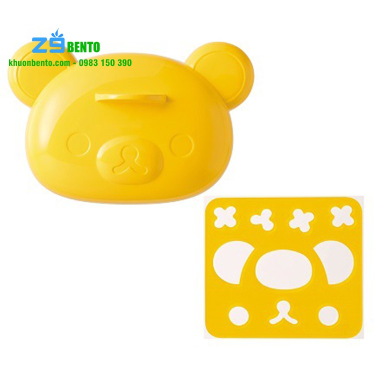 BỘ KHUÔN ÉP CƠM GẤU RILAKKUMA KÈM TẤM CẮT TRANG TRÍ