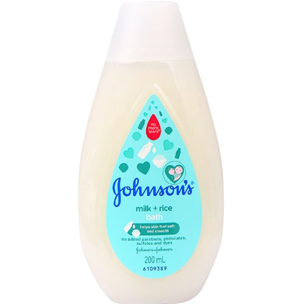 Sữa tắm cho trẻ sơ sinh JOHNSON Baby Bath Sữa Gạo (200ml)