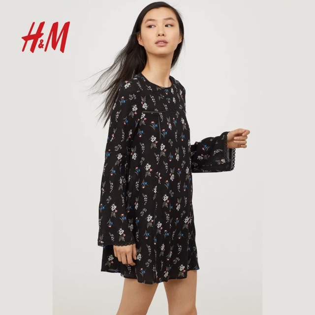 Đầm baby doll hoa nhí hiệu H&M Auth 100%