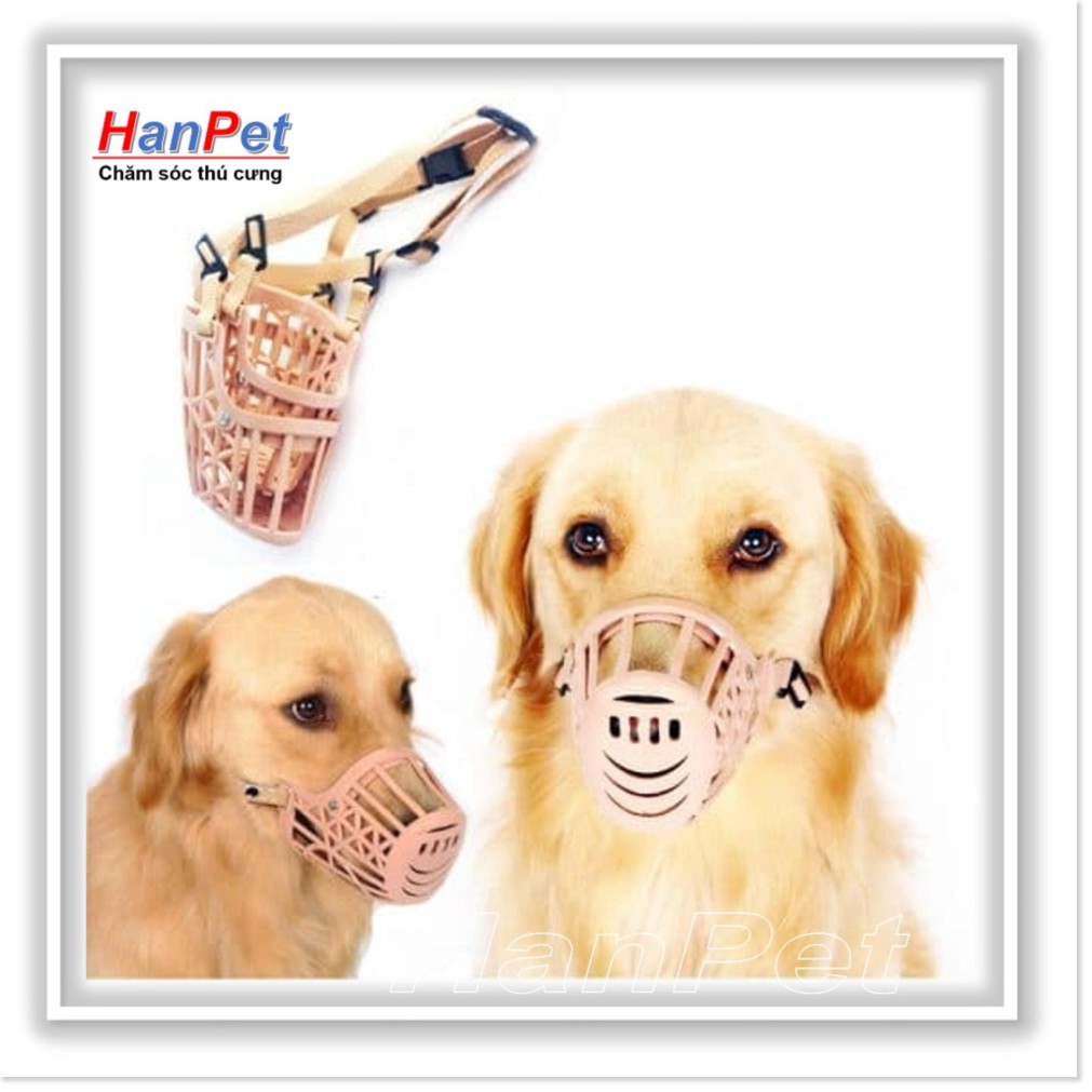 Hanpet- Rọ mõm chó (nhiều phân loại) dùng để rọ cho chó từ 2kg đến 60kg chất liệu bằng rọ inox hoặc rọ da lẫn rọ mõm nhự