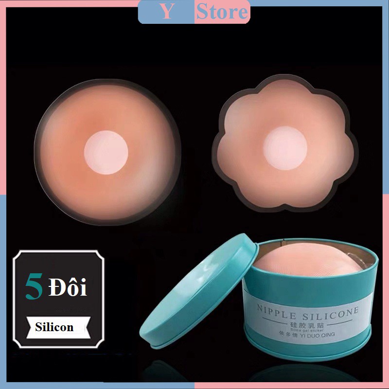 Hộp 5 Đôi Dán Ti Silicon Chống Tụt 1401