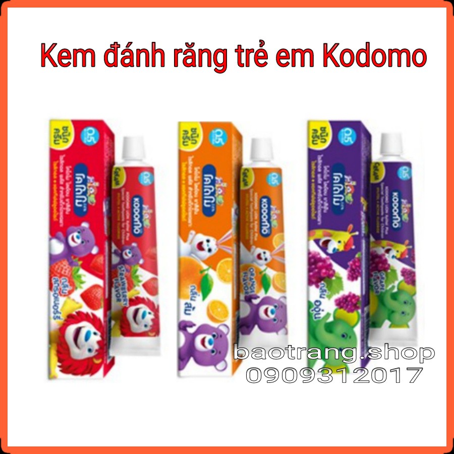 [Chính hãng] Kem đánh răng trẻ em Kodomo Thái Lan 40g -80g