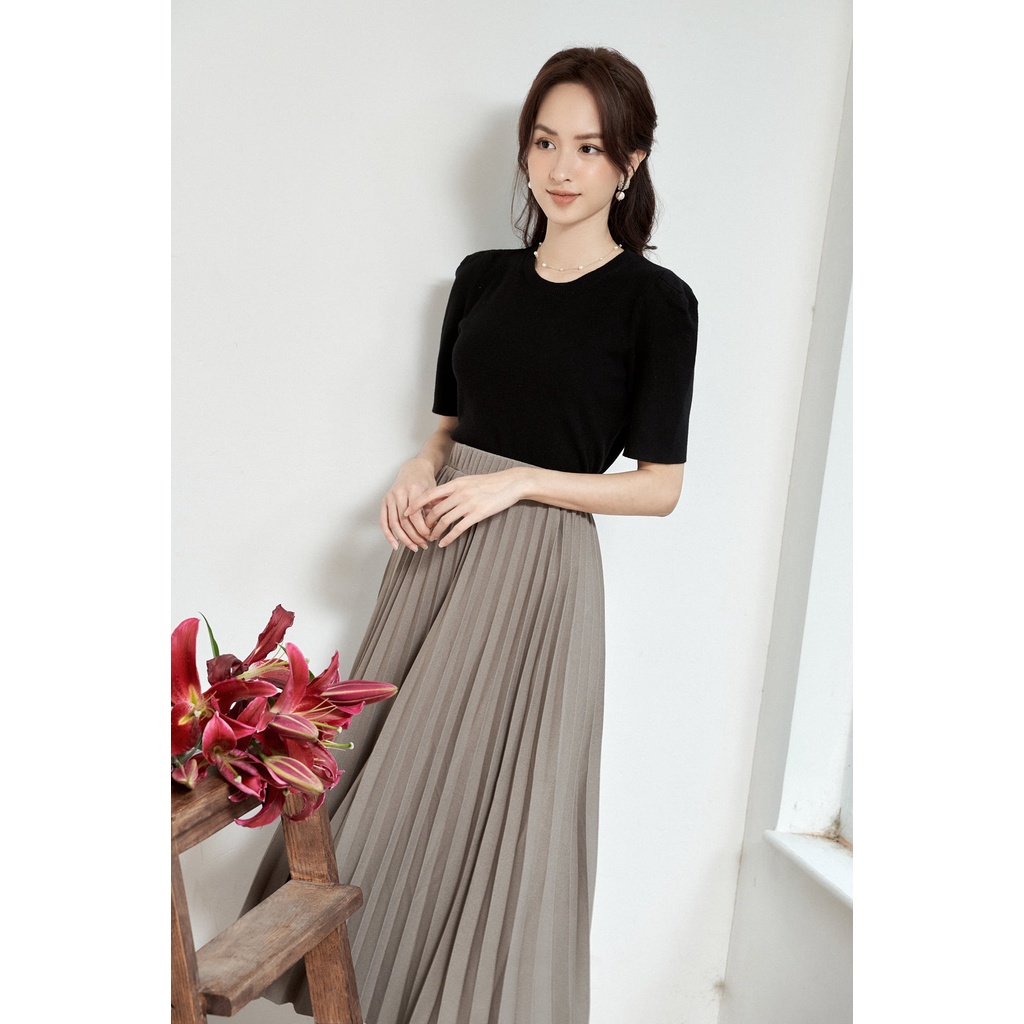 Len cộc tay cổ tròn gân vai bồng ly TIIN STORE G21026