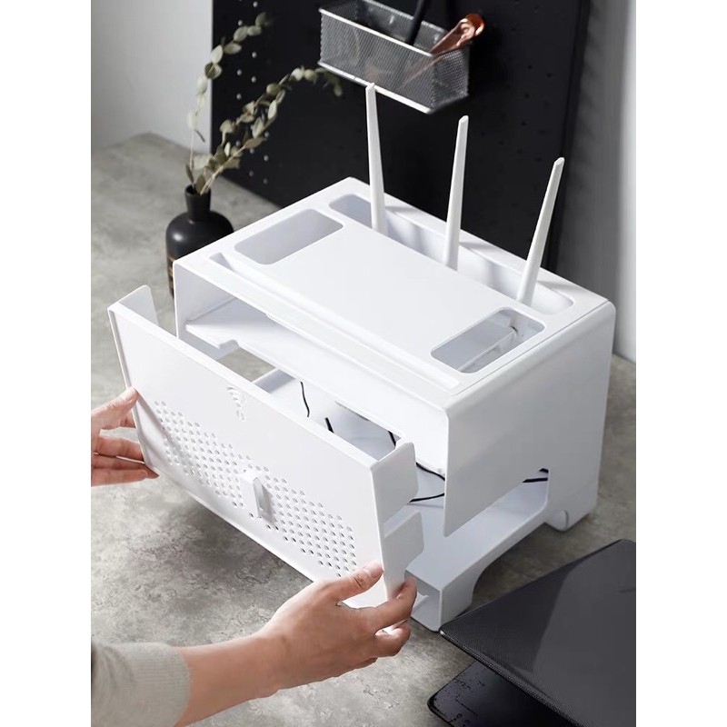 Hộp đựng ổ cắm , wifi , đầu thu để bàn gọn gàng