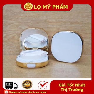 Hộp Phấn Cushion Viền Vàng,Hồng 15g chiết mỹ phẩm , xuong chai lo